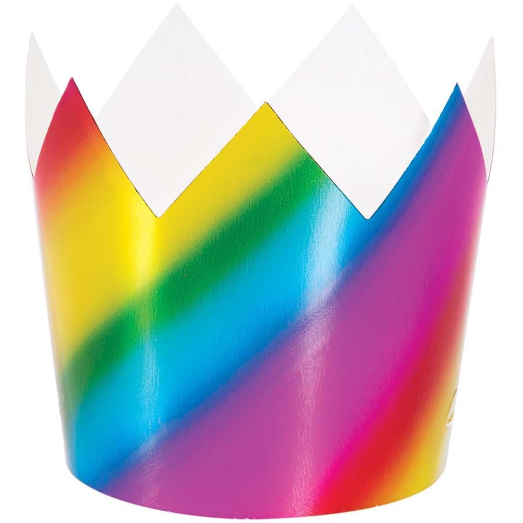 Rainbow Foil Crowns 8ct