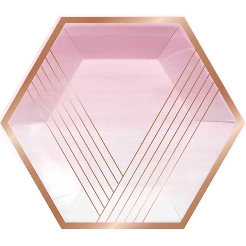 Rosé All Day Foil Stamped Banquet Plates 10" x 12"