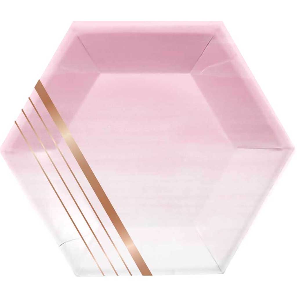 Rosé All Day Stripes Paper Plates 8in 8ct