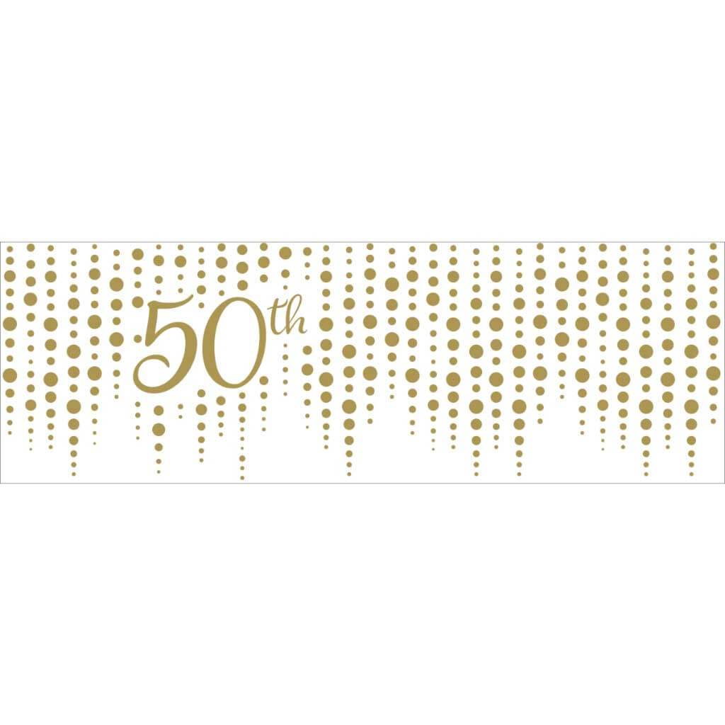 Sparkle And Shine Gold Giant 50th Party Banner