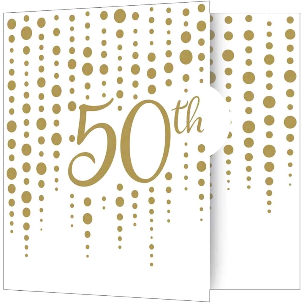 Sparkle And Shine Gold 50th Invitations