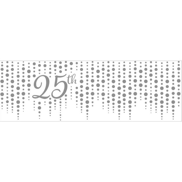 Sparkle And Shine 25th Silver Giant Party Banner
