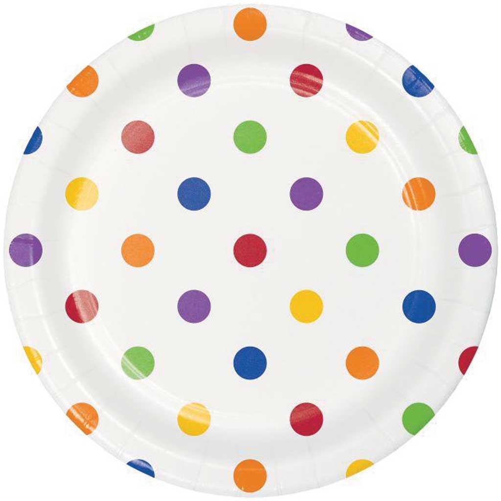 Dots &amp; Stripes Paper Dessert Plates 7in