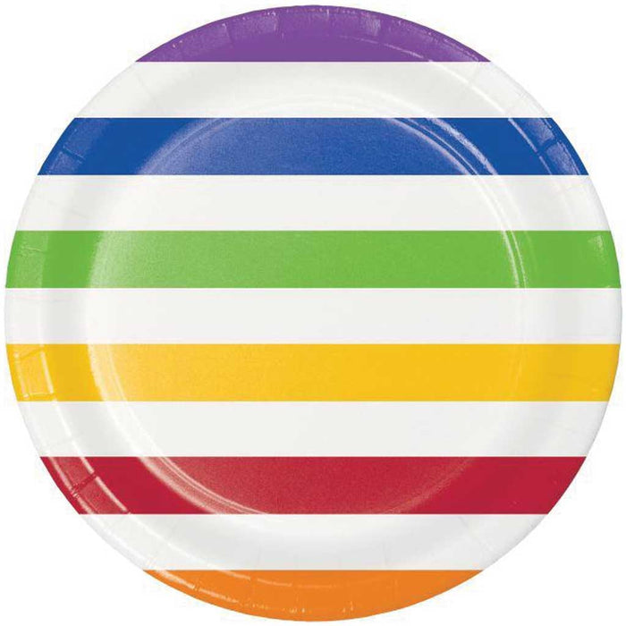 Dots & Stripes Paper Dinner Plates 9in