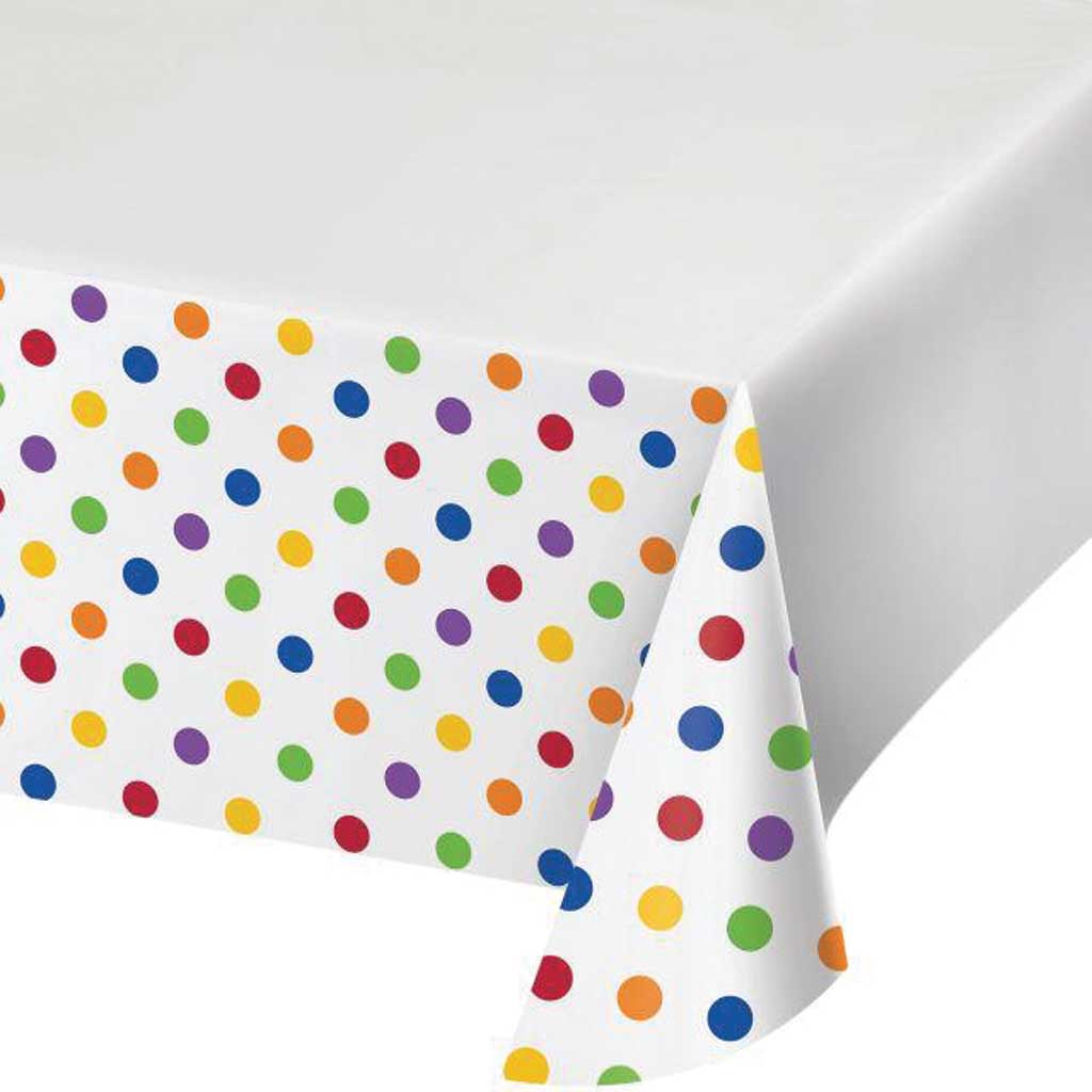 Dots &amp; Stripes Plastic Plastic Tablecover 54inx102in