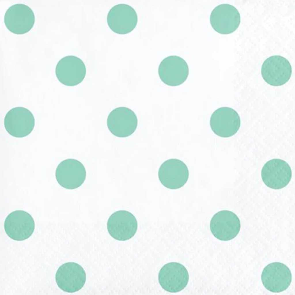 Dots &amp; Stripes Fresh Mint Beverage Napkins 2ply 16ct