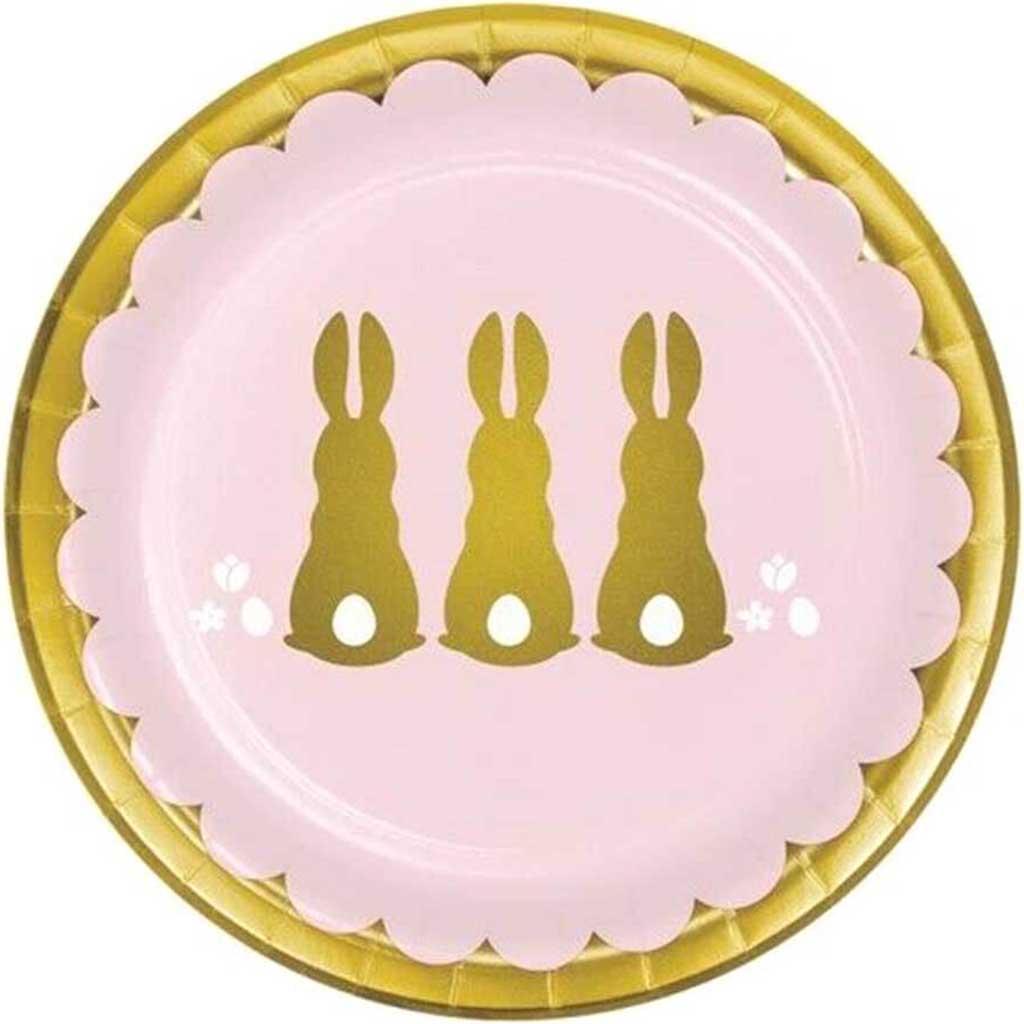 Golden Easter Foil Paper Plates 7in 8ct