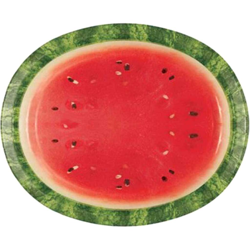 Watermelon Picnic Paper Oval Plates 10inx12in