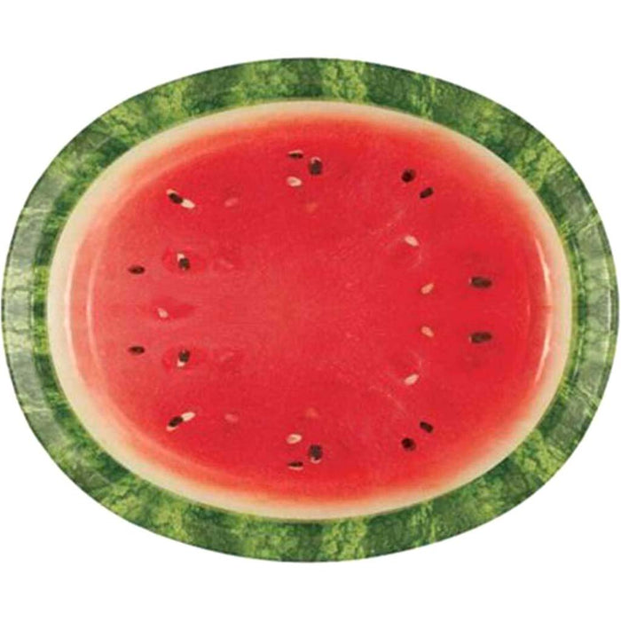 Watermelon Picnic Paper Oval Plates 10inx12in