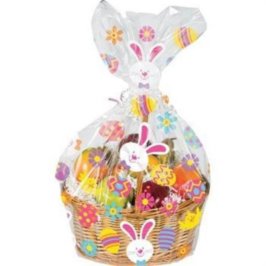 Easter Bunny and Eggs Cello Basket Bag