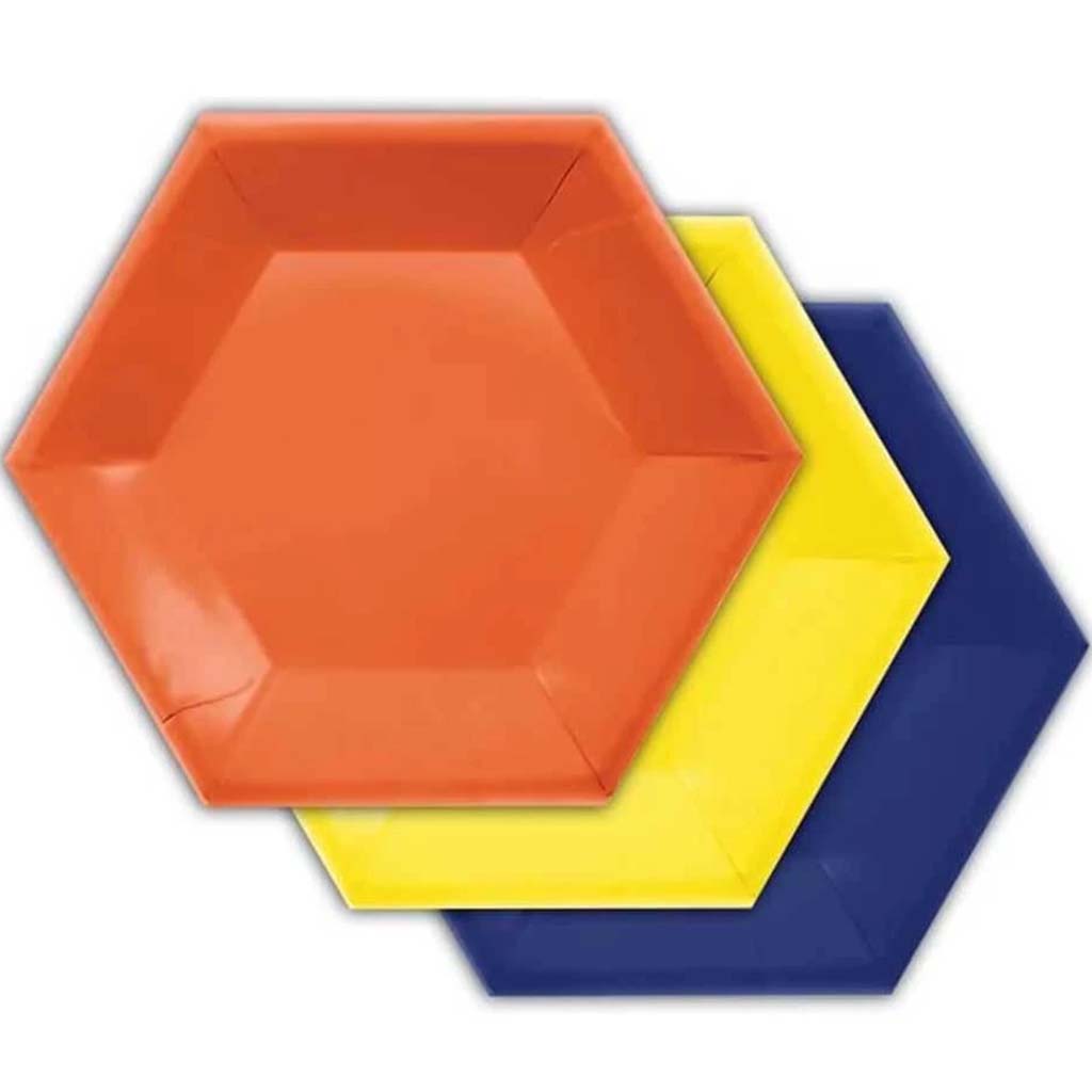 Art Class Hexagon Paper Dessert Plates 8in 8ct