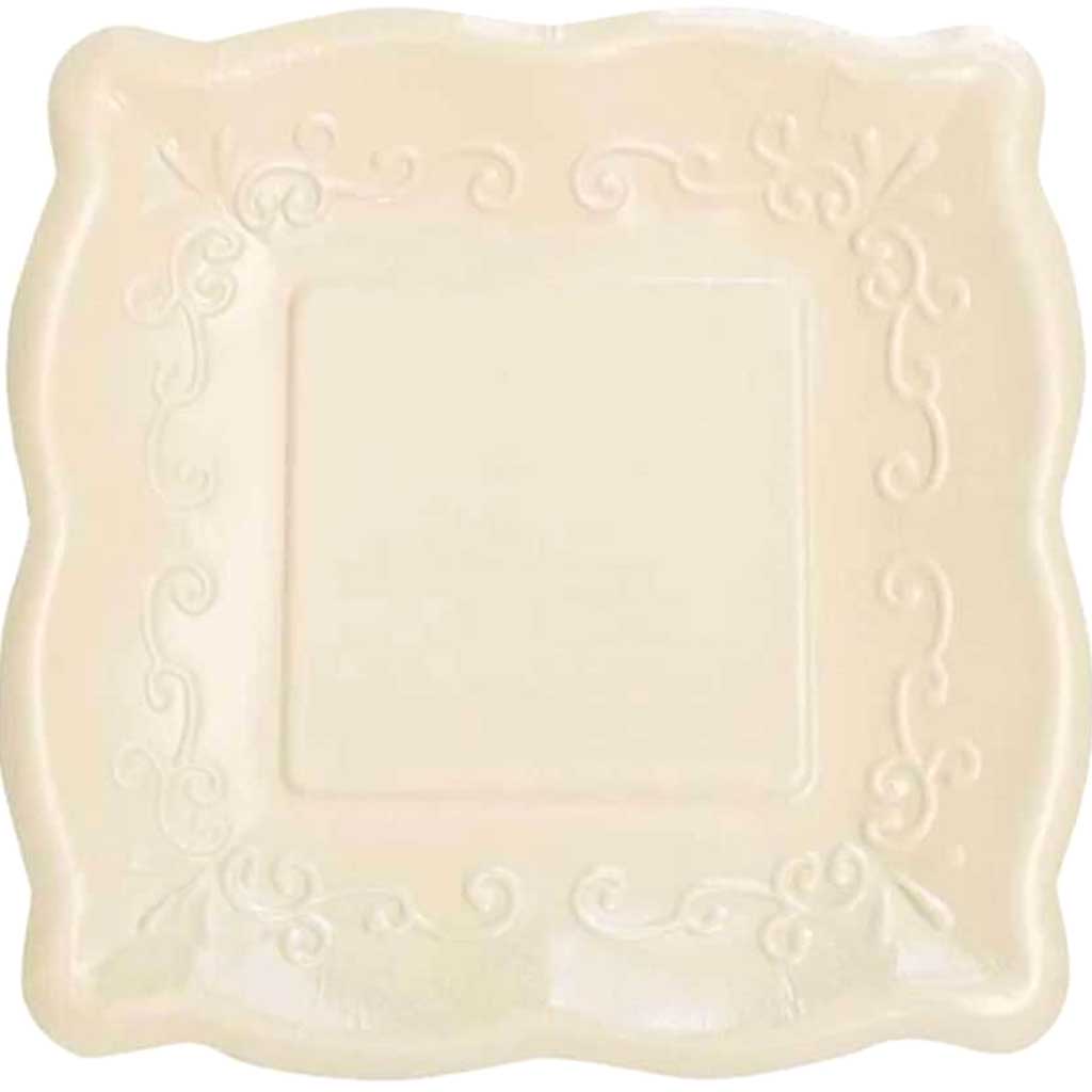 Pottery Linen Square Diecut Dessert Plate