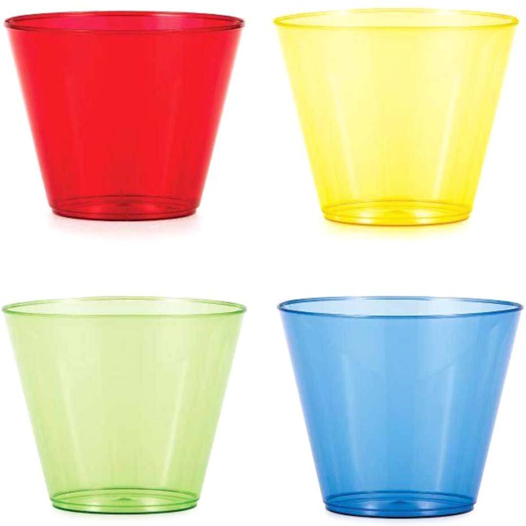 Assorted Colors Plastic Tumblers  9oz 12ct