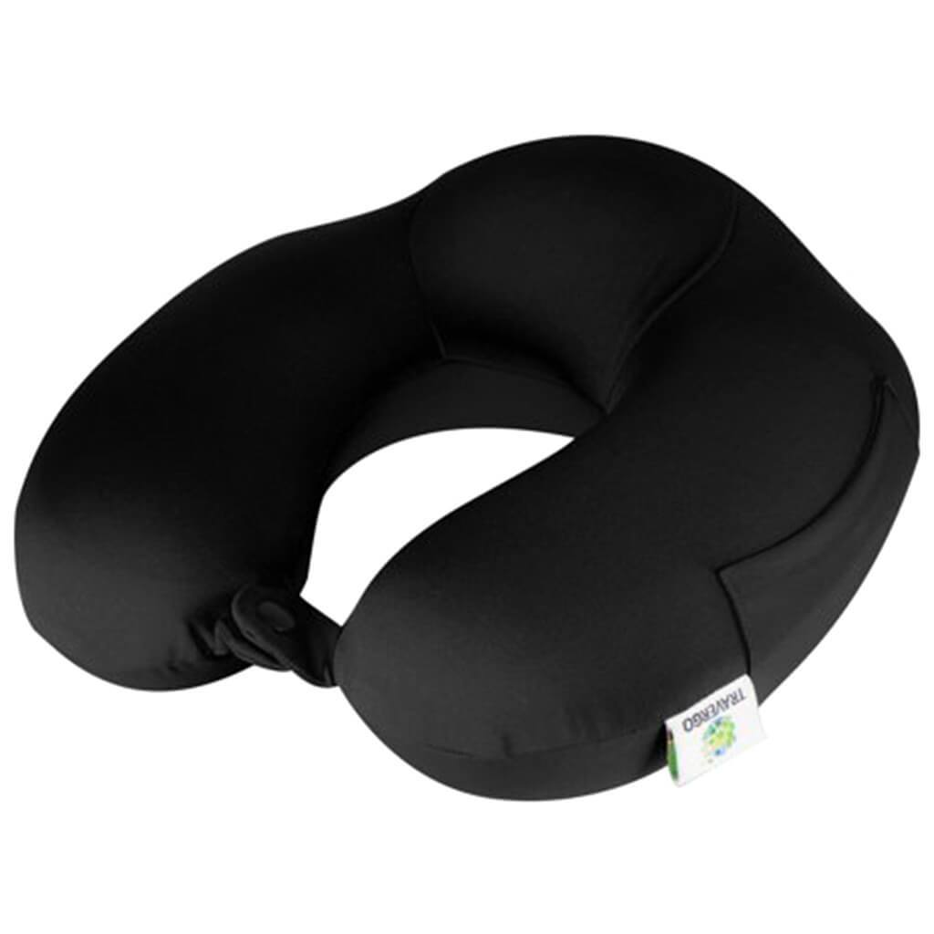 Neck Pillow With Memory Foam Spandex Material Cover Black