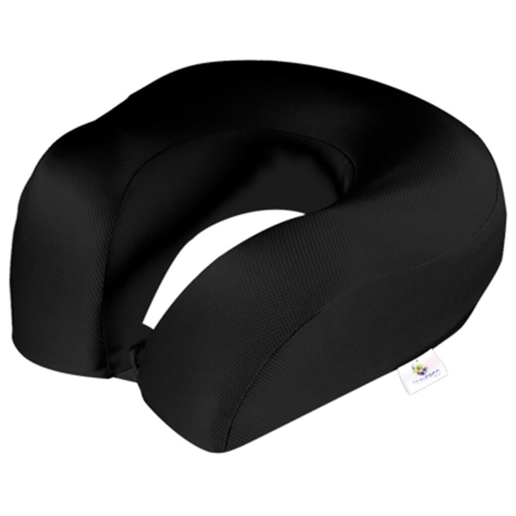 Neck Pillow With Memory Foam Cloth Material Cover, Black
