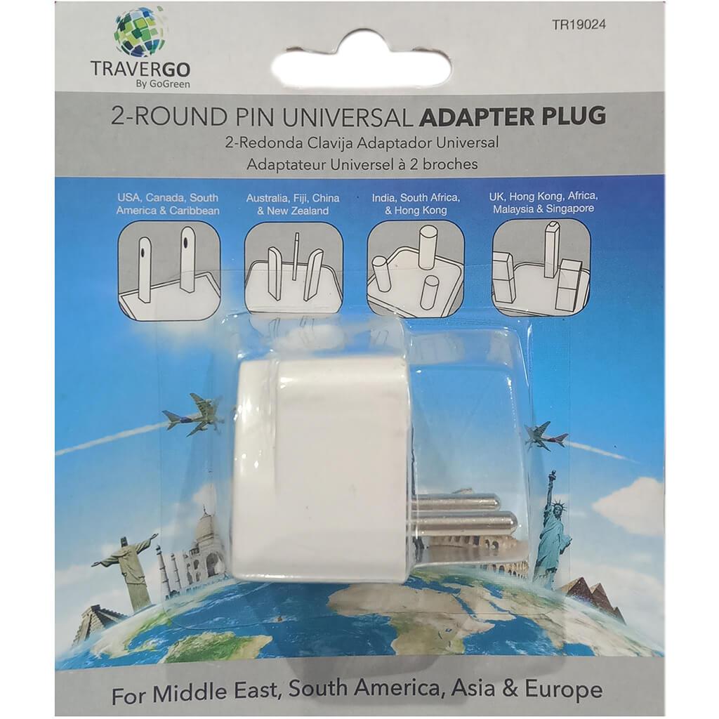 Universal Adapter Plug 2-4mm Round Pin Large White