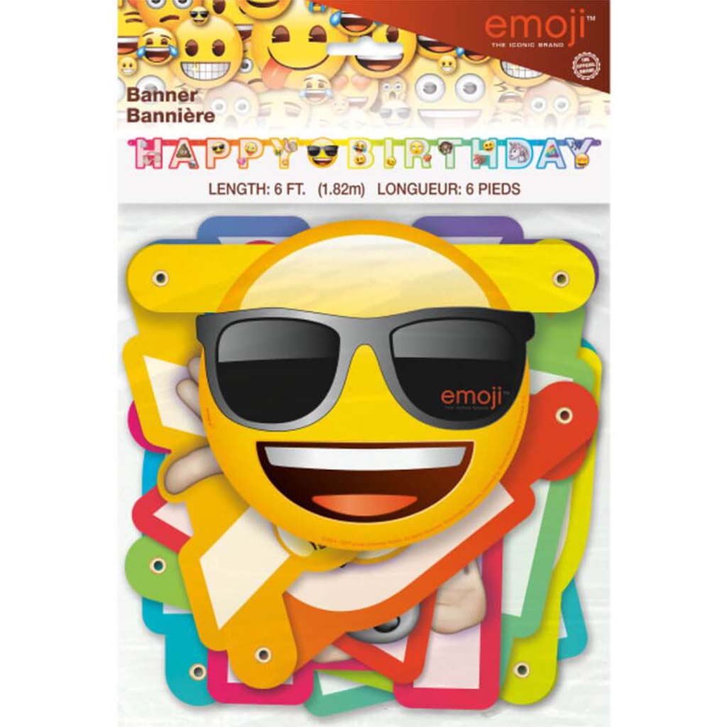 Rainbow Fun Emoji Large Jointed Banner 6ft