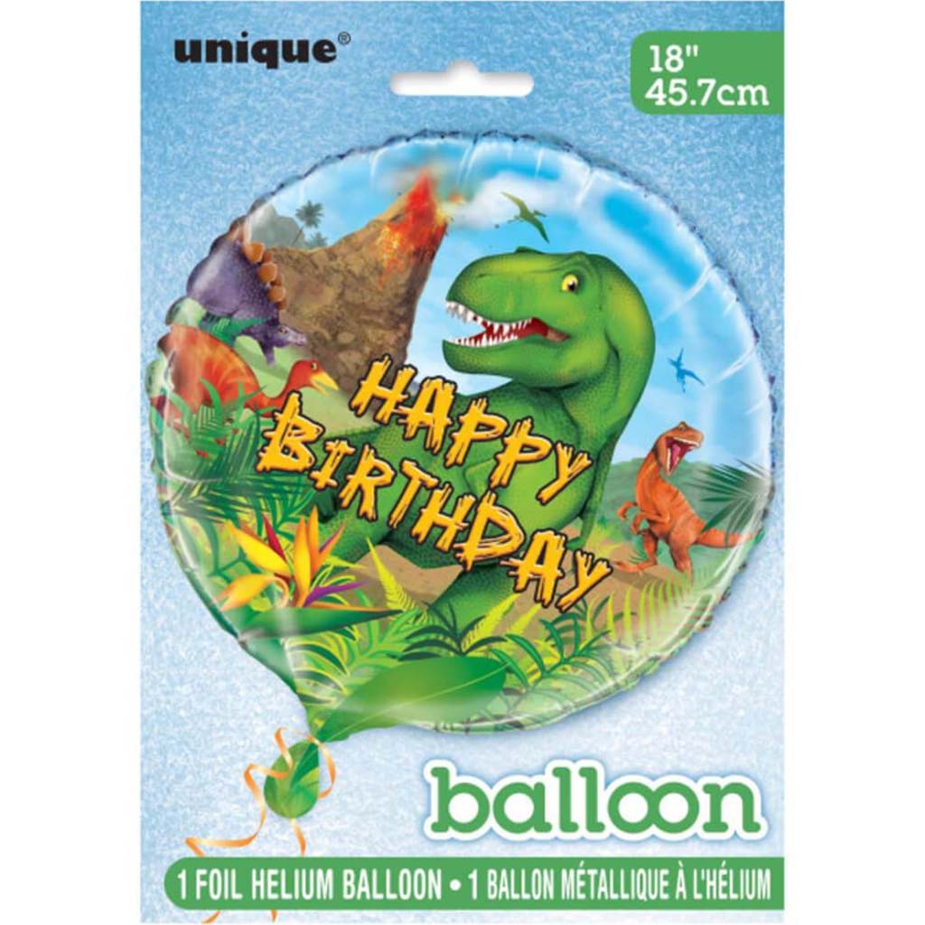 Dinosaur Round Foil Balloon 18in