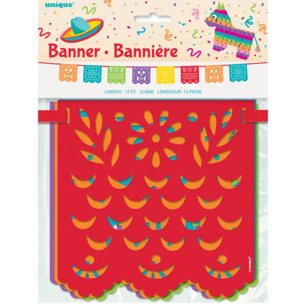 Mexican Fiesta Block Paper Banner 13ft