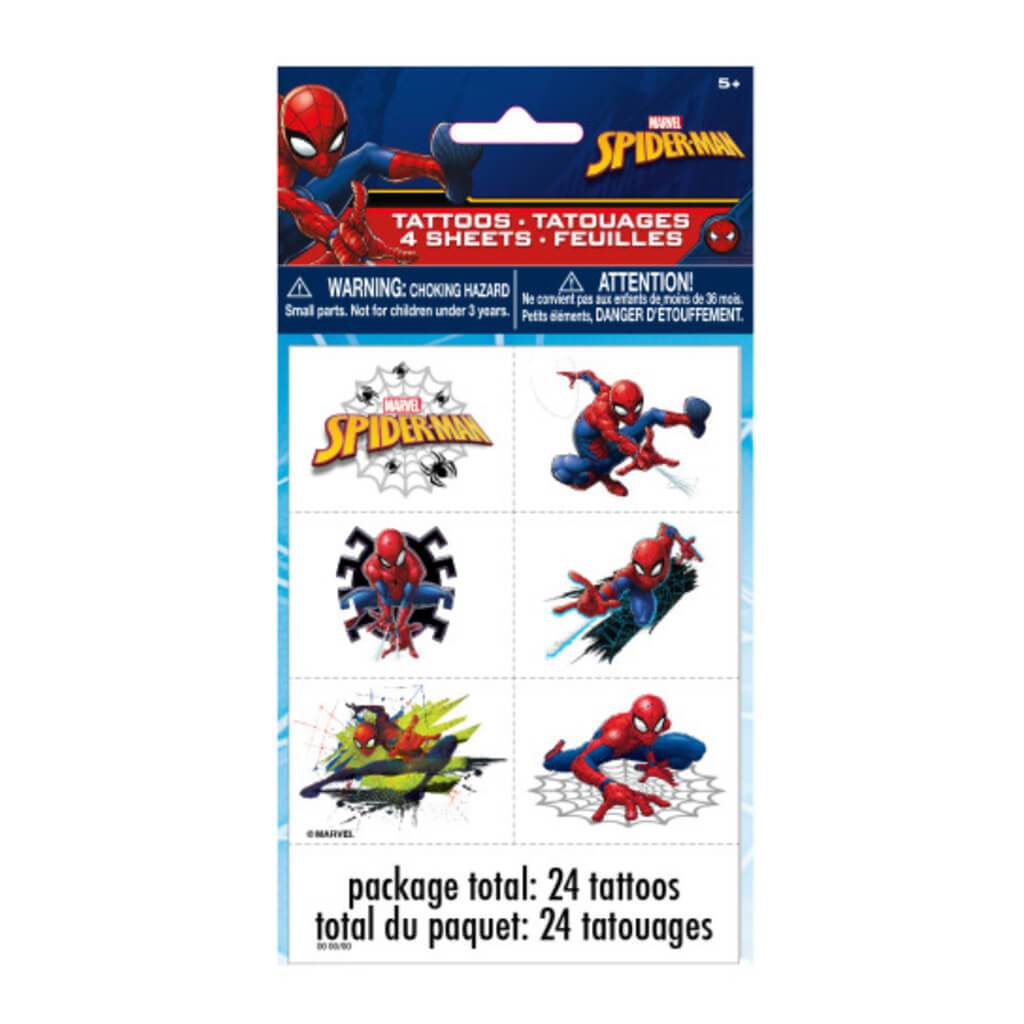 Spiderman Temporary Tattoos 24ct