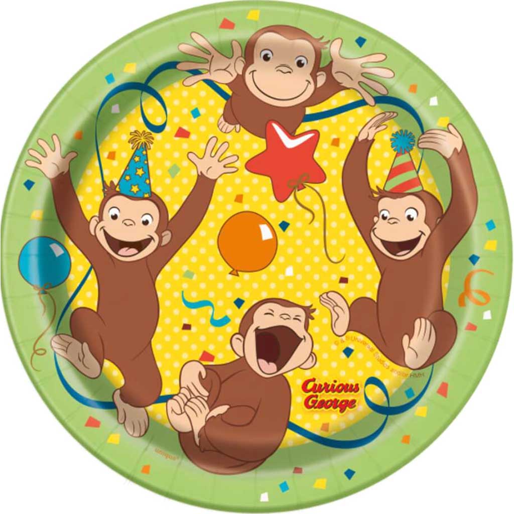 Curious George Paper Dessert Plates 7in 8ct