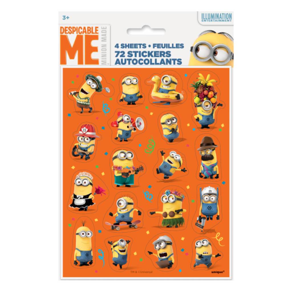 Despicable Me Sticker Sheets 4ct