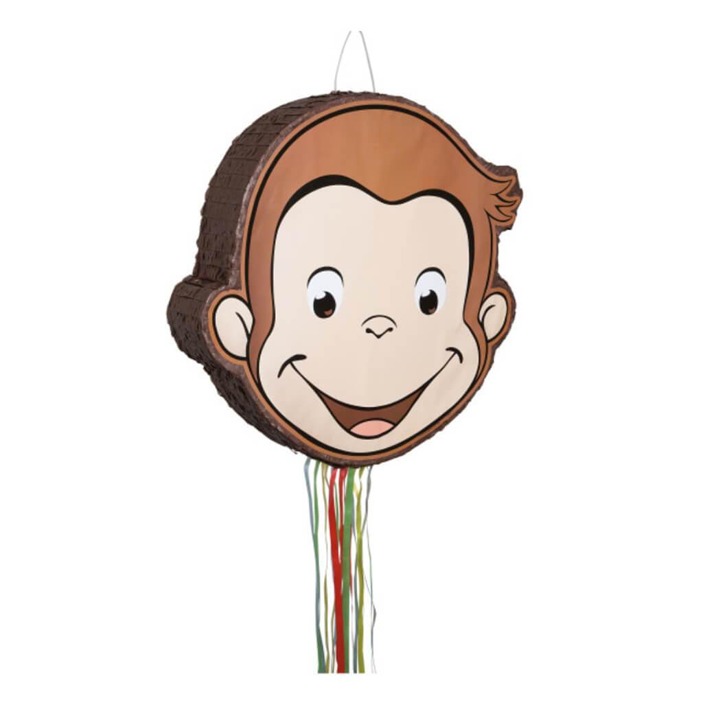 Curious George Birthday Pinata Pull String  20in x 19.5in