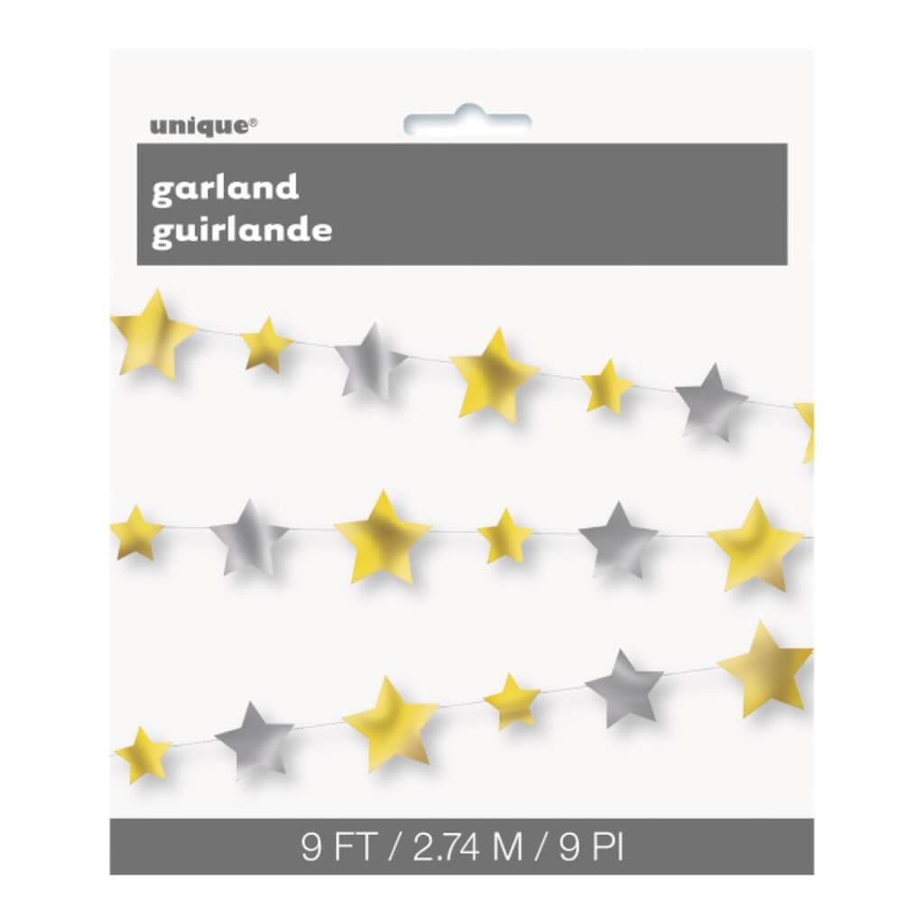 Star Garland Gold &amp; Silver 9ft