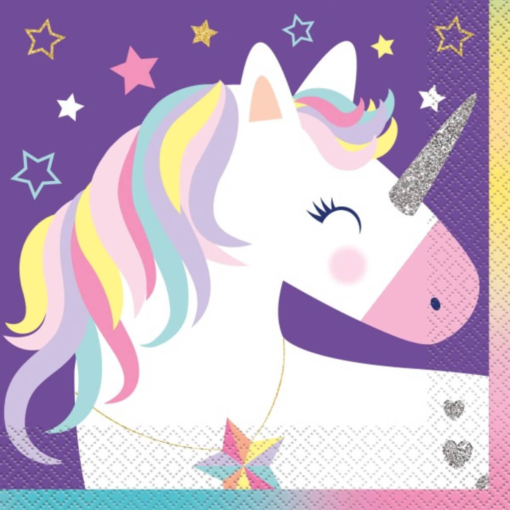 Stars &amp; Unicorn Luncheon Napkins 16ct