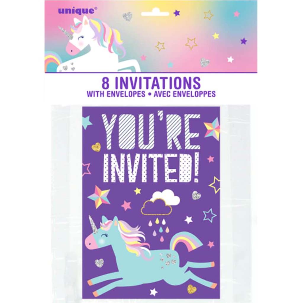 Unicorn Invitations 8ct