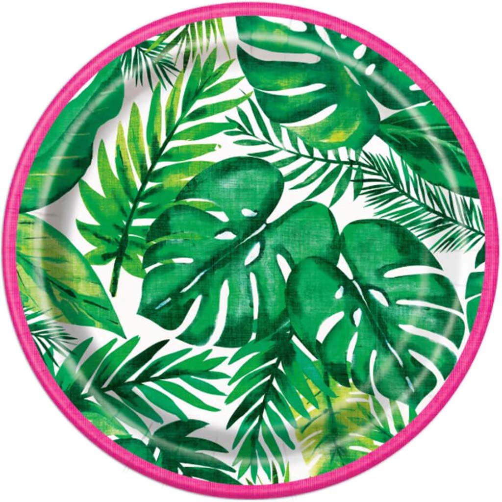 Palm Leaf Tropical Party Dessert Plates