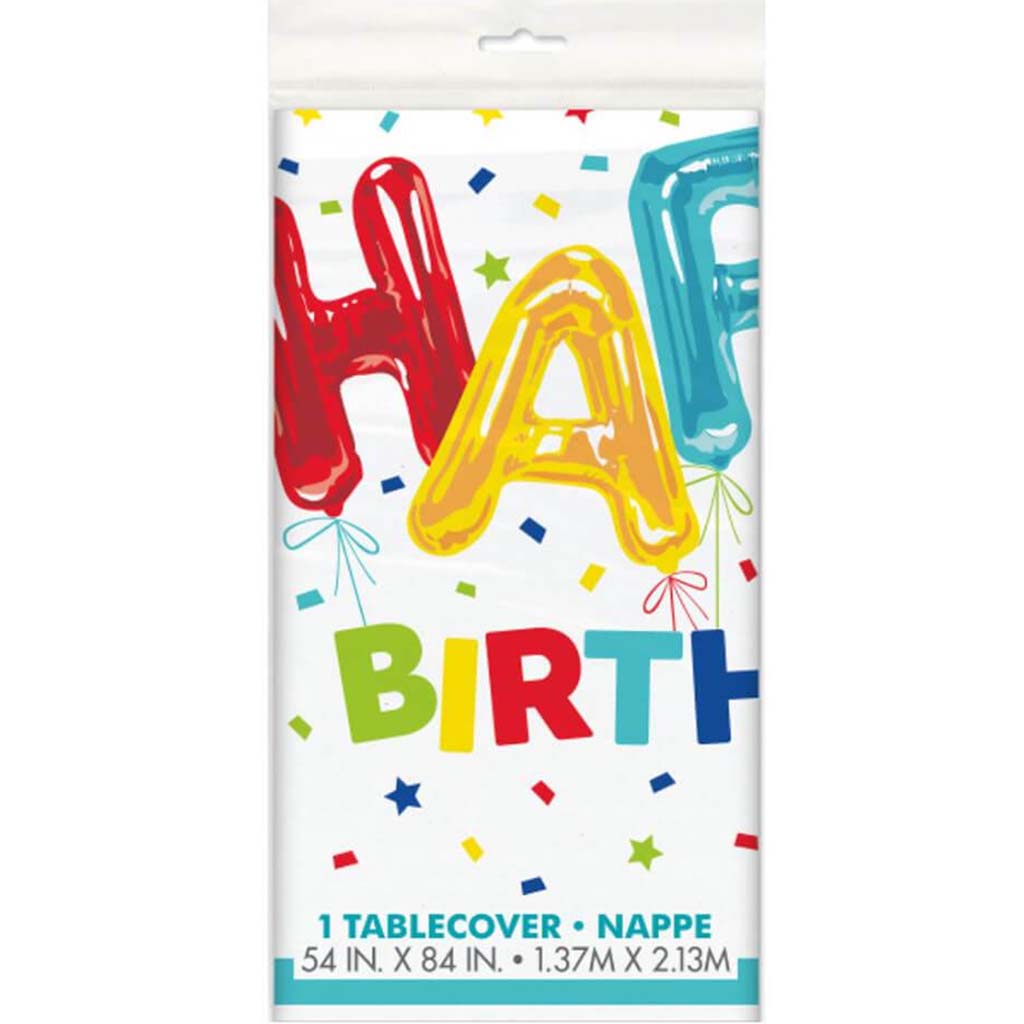 Happy Balloon Birthday Party Table Cover