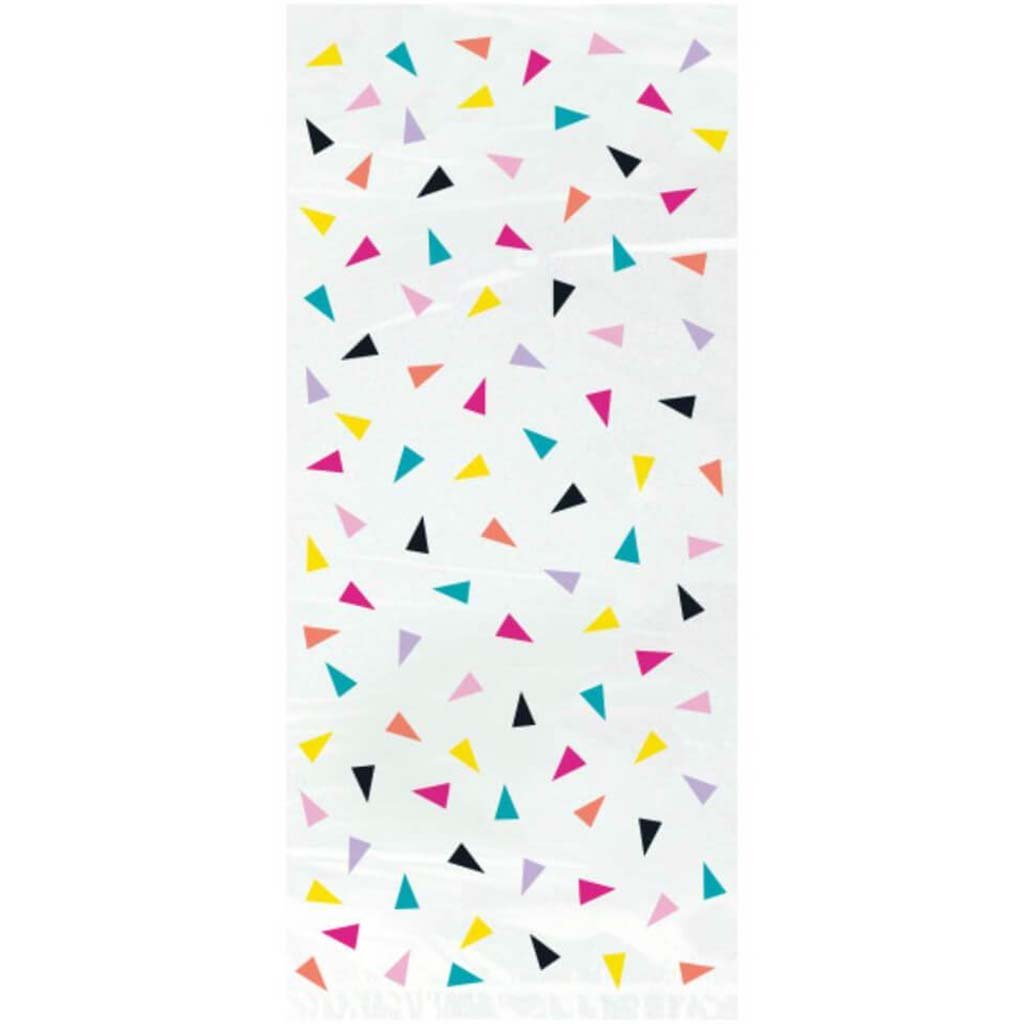 Triangle Confetti Birthday Cellophane Bags 5in x 11in 20ct
