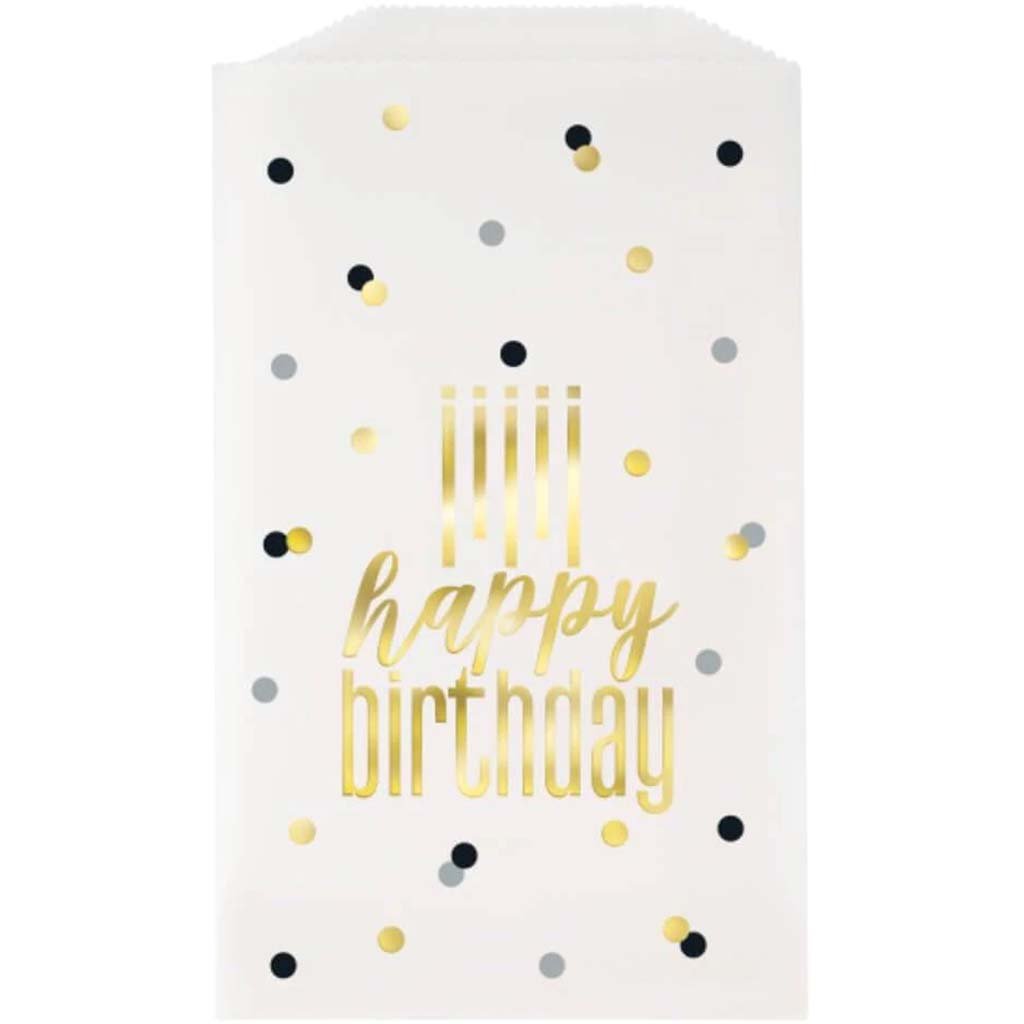 Metallic Happy Birthday Glassine Treat Bags 8ct