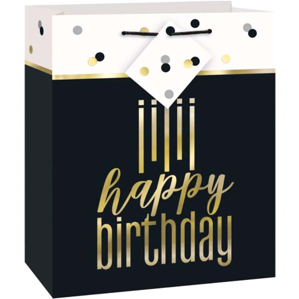 Metallic Happy Birthday Foil Medium Gift Bag