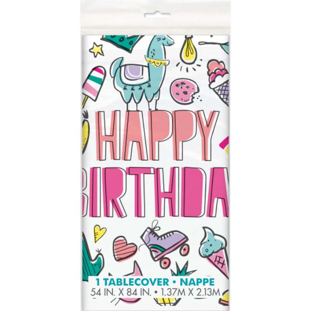 Favorite Things Birthday Rectangular Plastic Table Cover 54in x 84in