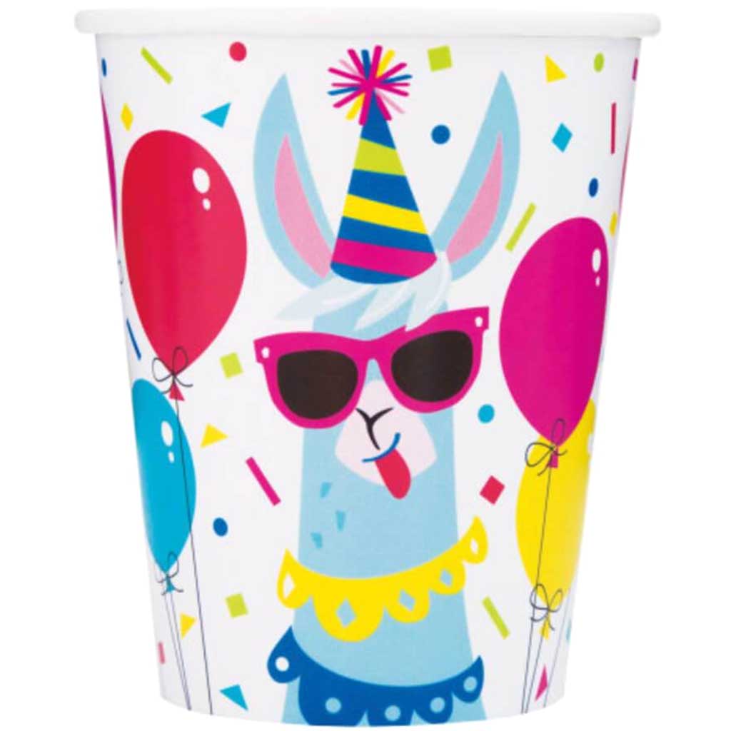 Llama Birthday Paper Cups 9oz 8ct