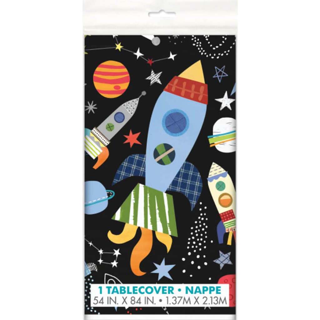 Outer Space Rectangular Plastic Table Cover 54in x 84in