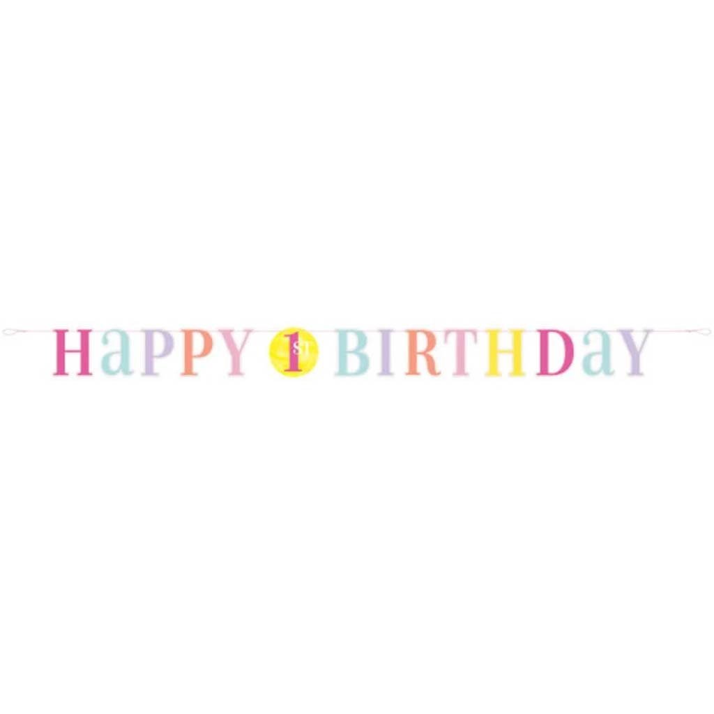 Pink Dots 1st Birthday Letter Banner 6ft