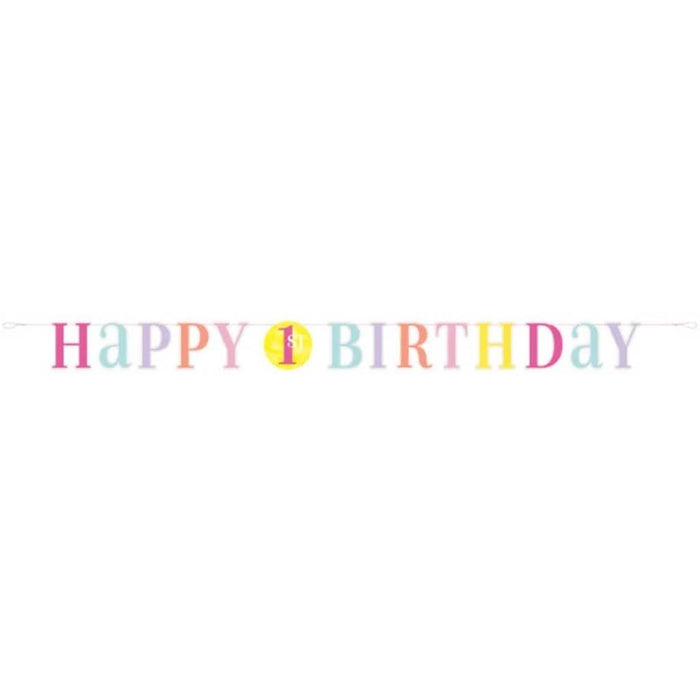 Pink Dots 1st Birthday Letter Banner 6ft
