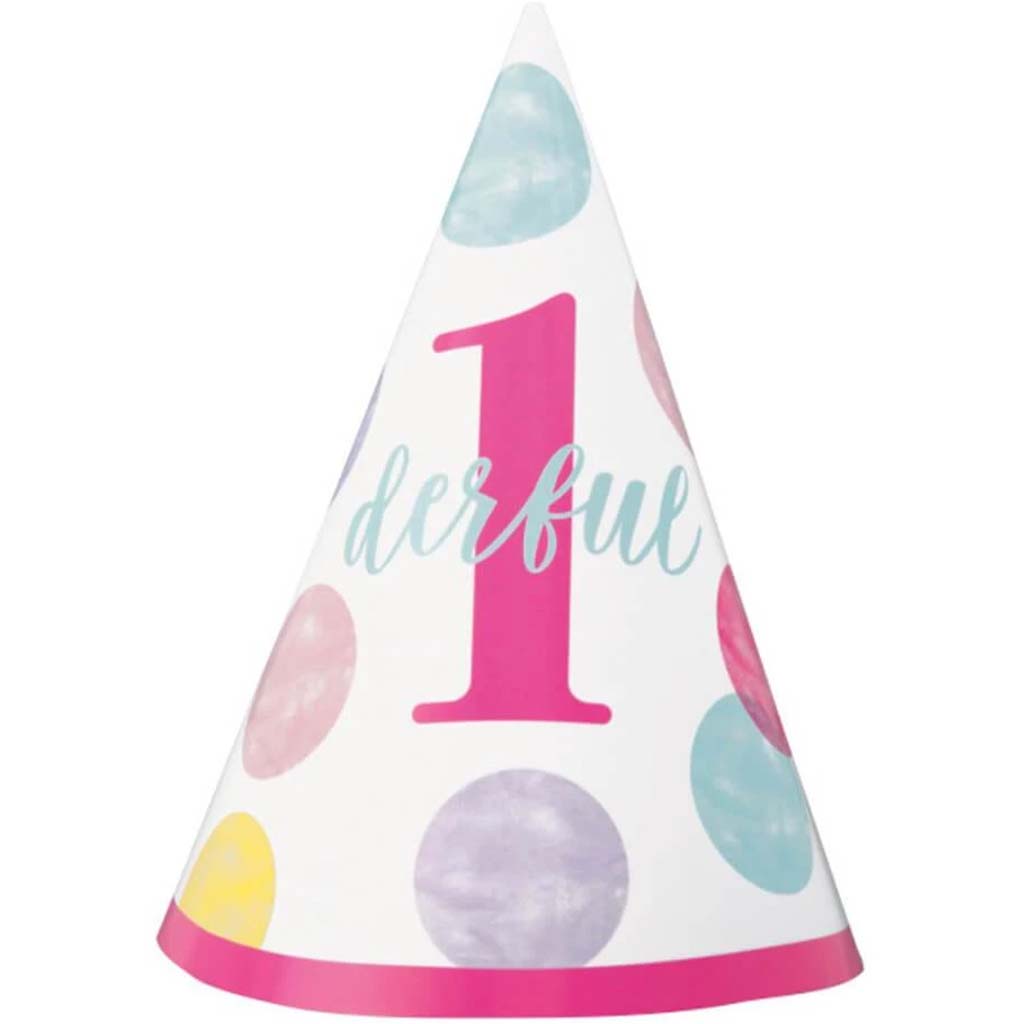 Pink Dots 1st Birthday Baby Hat