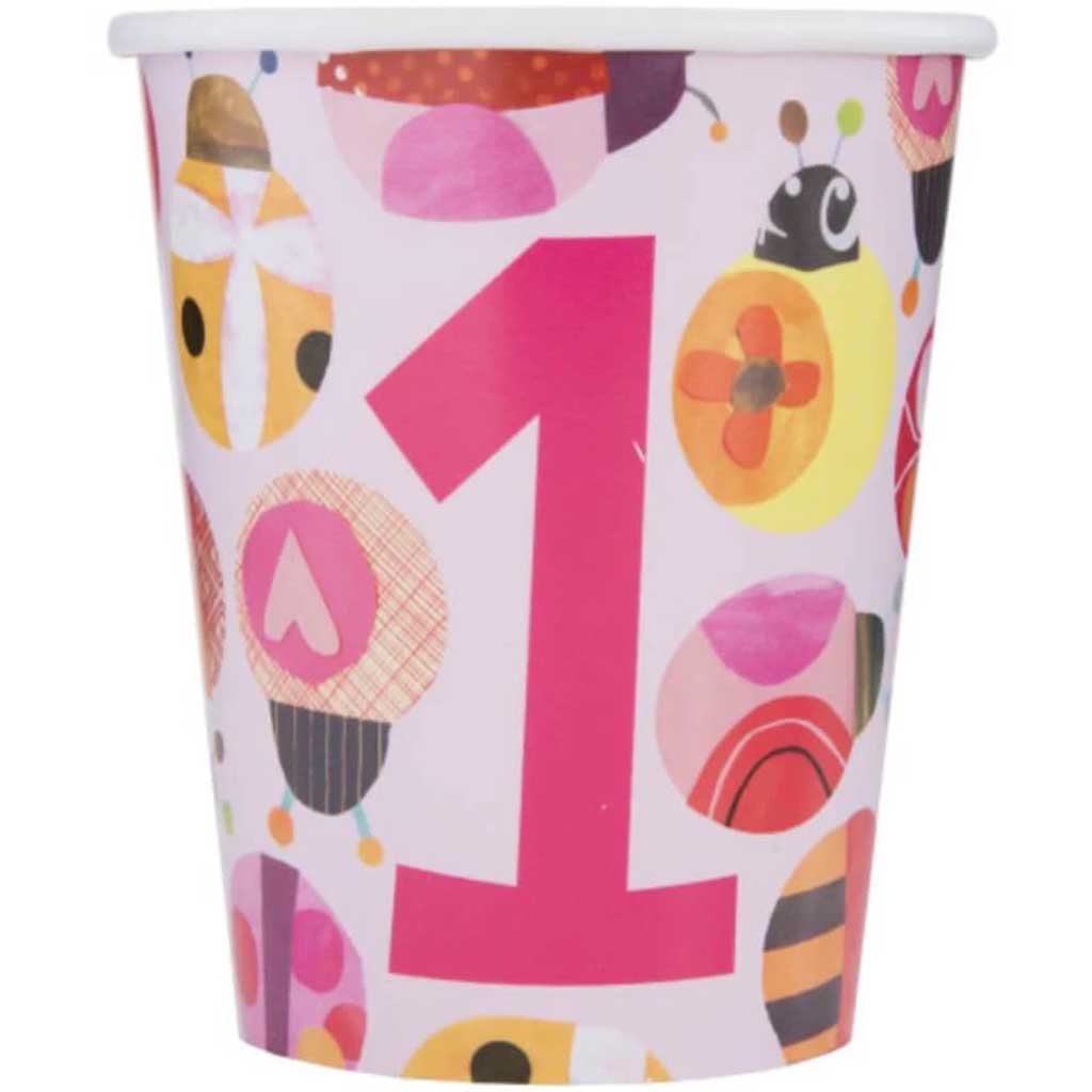 Ladybug 1st Birthday Paper Cups 9oz 8ct