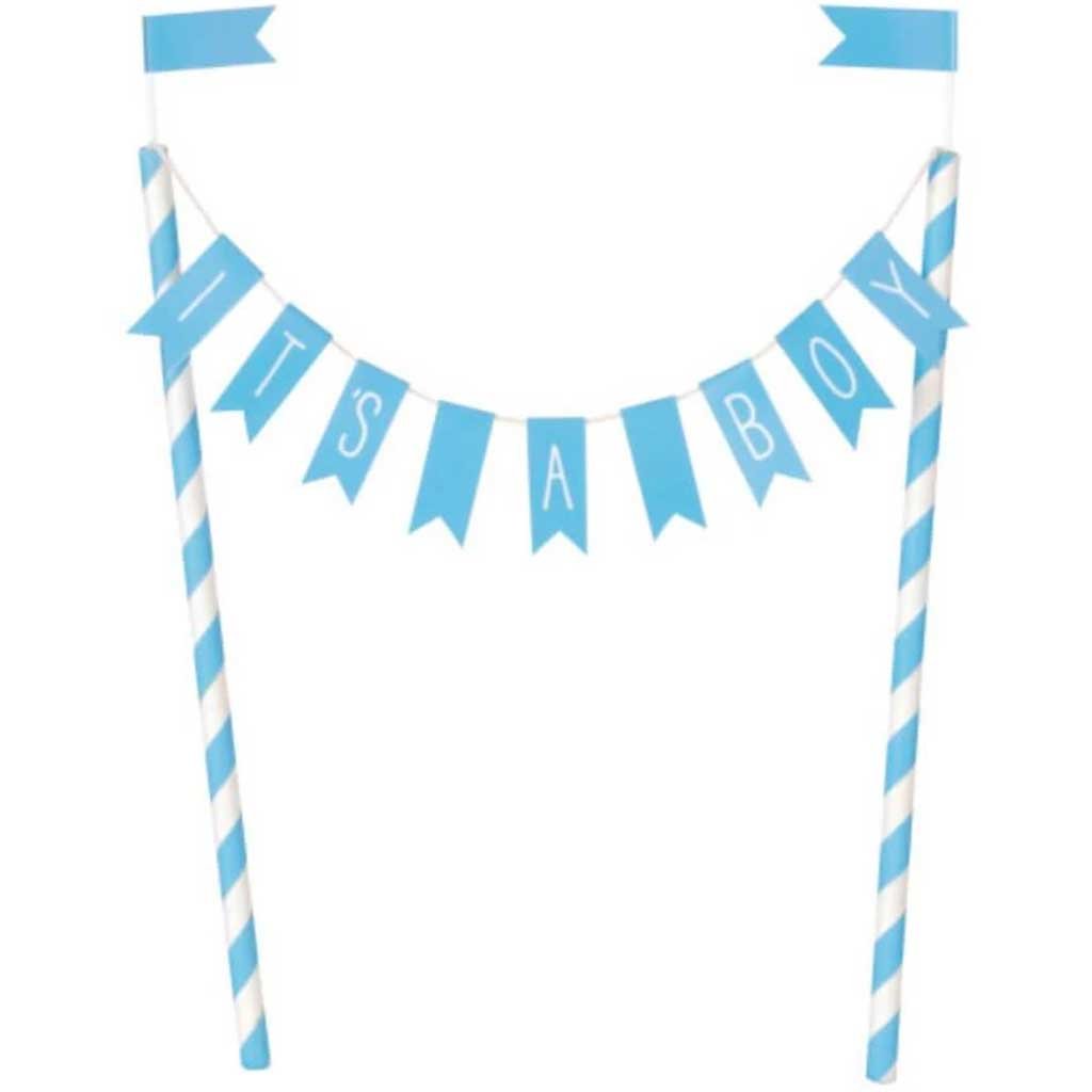 It&#39;s a Boy Baby Shower Bunting Cake Topper