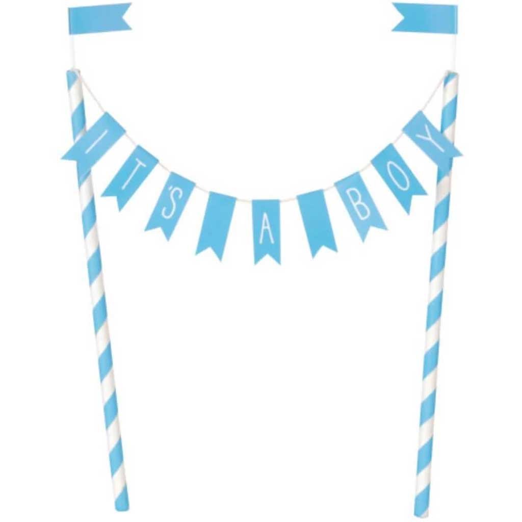 It&#39;s a Boy Baby Shower Bunting Cake Topper