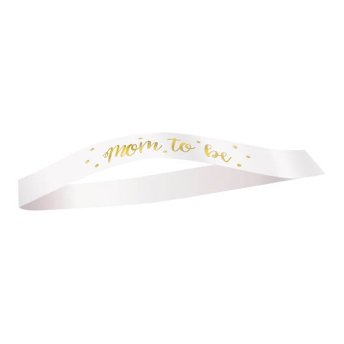 Gold Foil "Mom to Be" Satin Sash