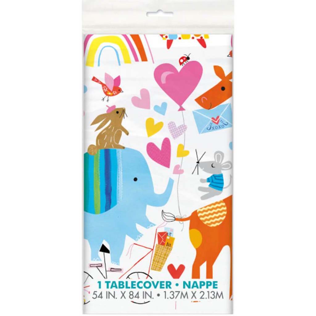 Zoo Baby Shower Rectangular Plastic Table Cover 54in x 84in