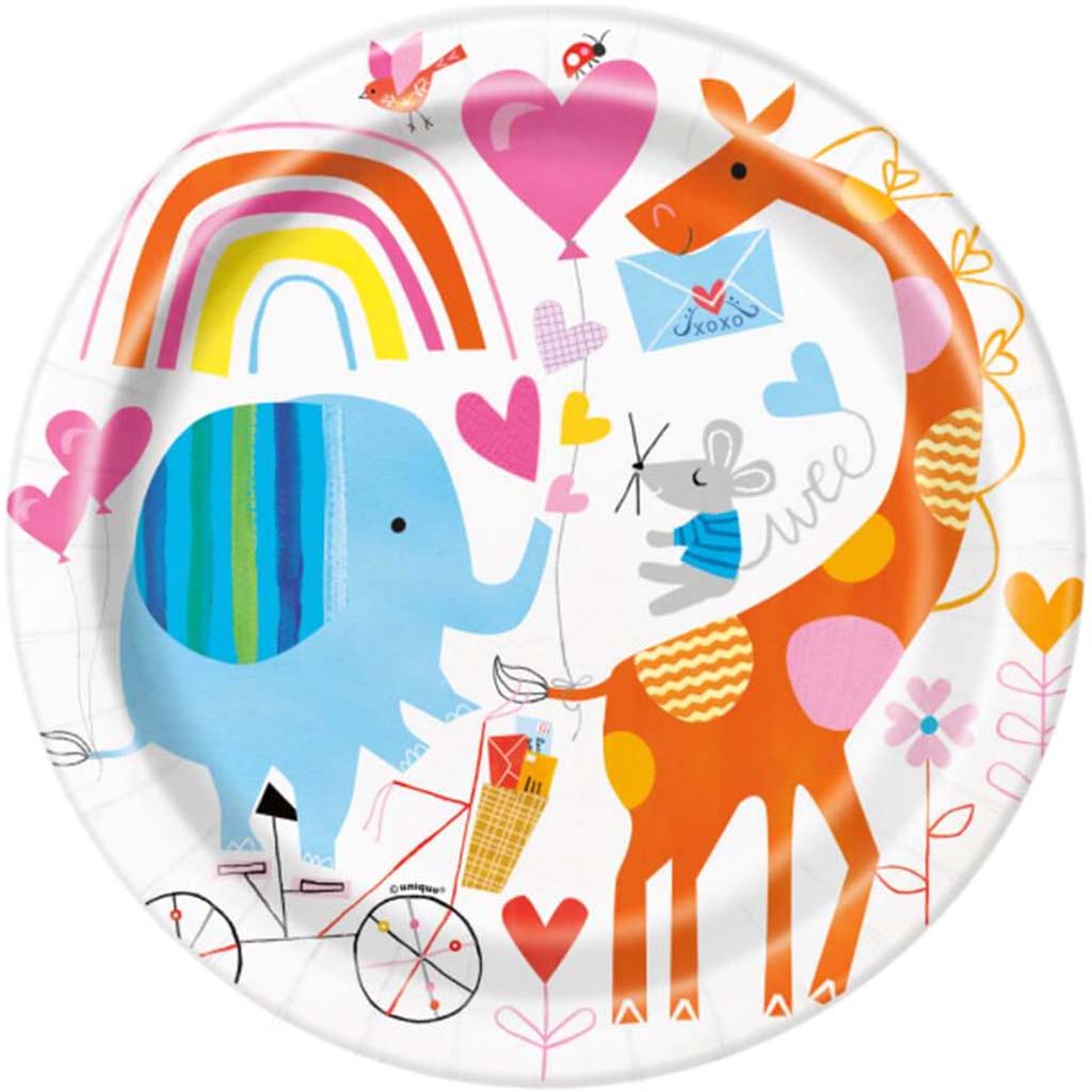 Zoo Baby Shower Round Dinner Plates 9in 8ct