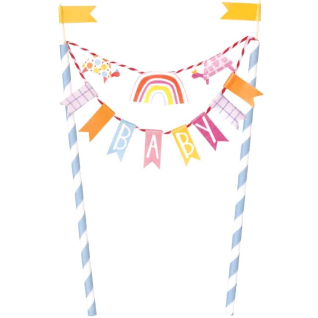 Zoo Baby Shower Bunting Cake Topper