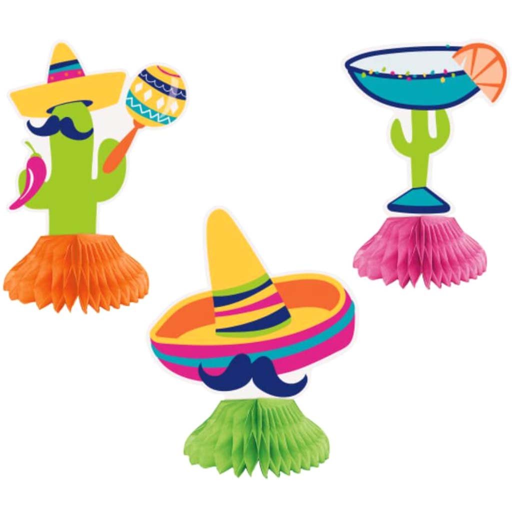 Boho Fiesta Mini Honeycomb Centerpieces 3ct