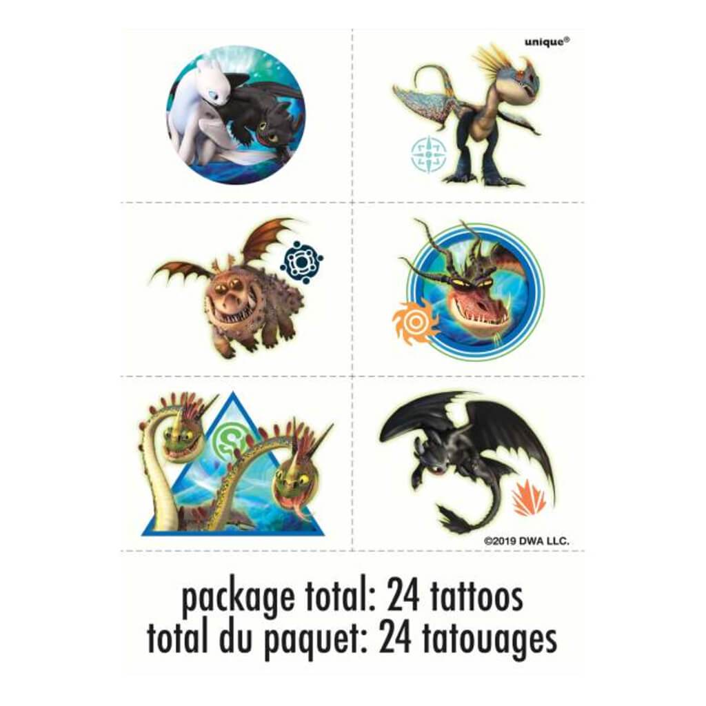 How to Train Your Dragon 3 Tattoos 24ct